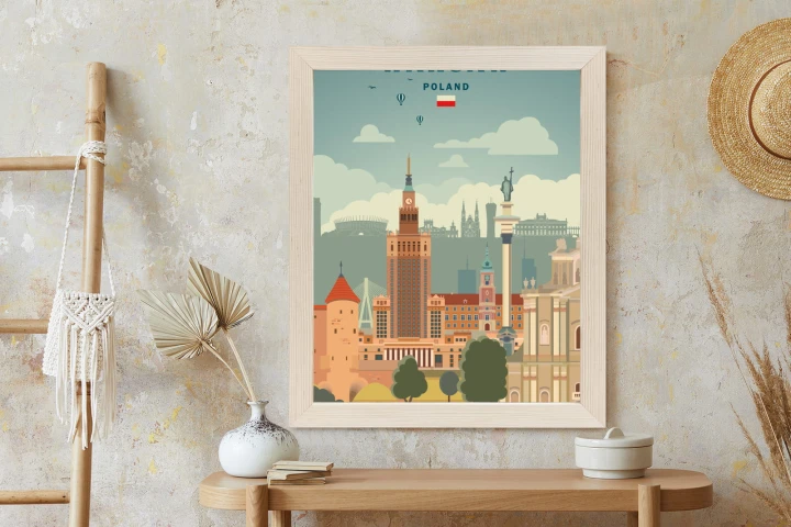 Plakat Ilustracja Architektury W Stolicy Polski