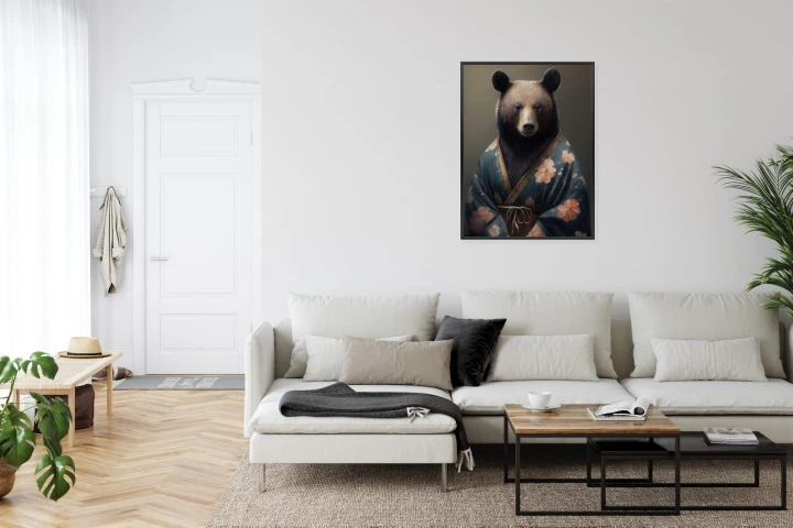 Plakat Niedźwiedź Ubrany W Kimono