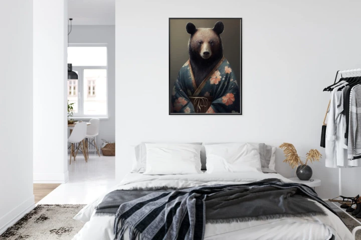 Plakat Niedźwiedź Ubrany W Kimono