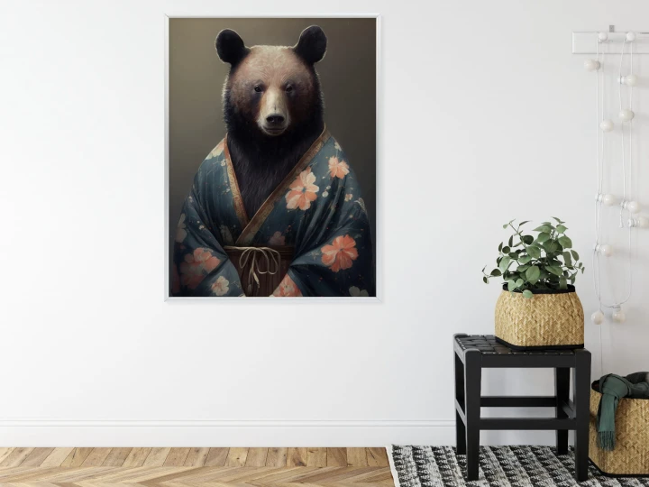 Plakat Niedźwiedź Ubrany W Kimono