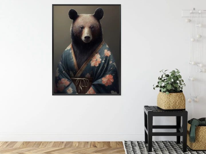 Plakat Niedźwiedź Ubrany W Kimono