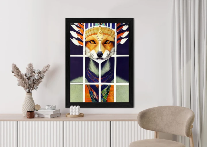 Plakat Lis W Ludowym Ubraniu