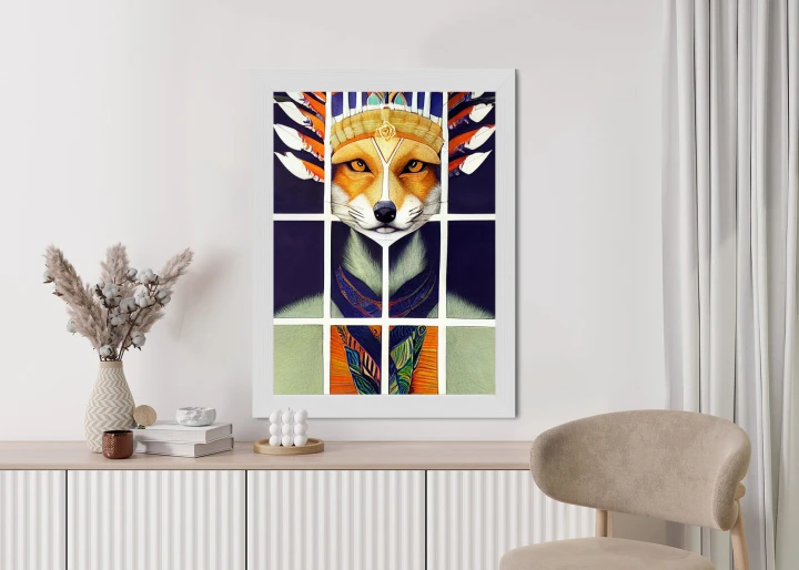 Plakat Lis W Ludowym Ubraniu