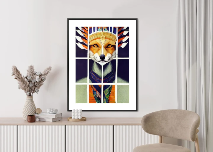 Plakat Lis W Ludowym Ubraniu