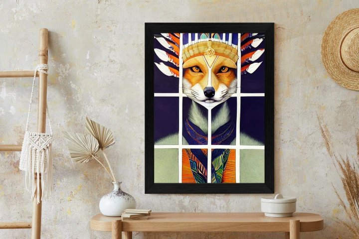 Plakat Lis W Ludowym Ubraniu