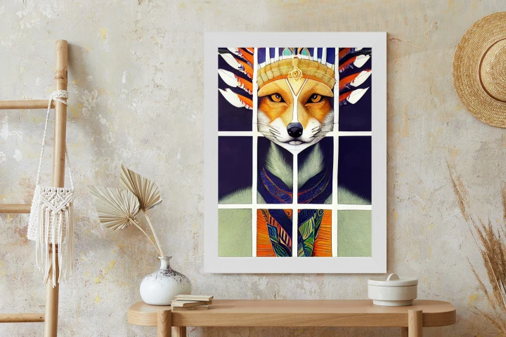 Plakat Lis W Ludowym Ubraniu