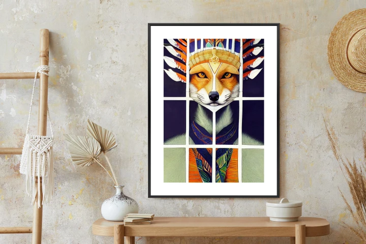 Plakat Lis W Ludowym Ubraniu