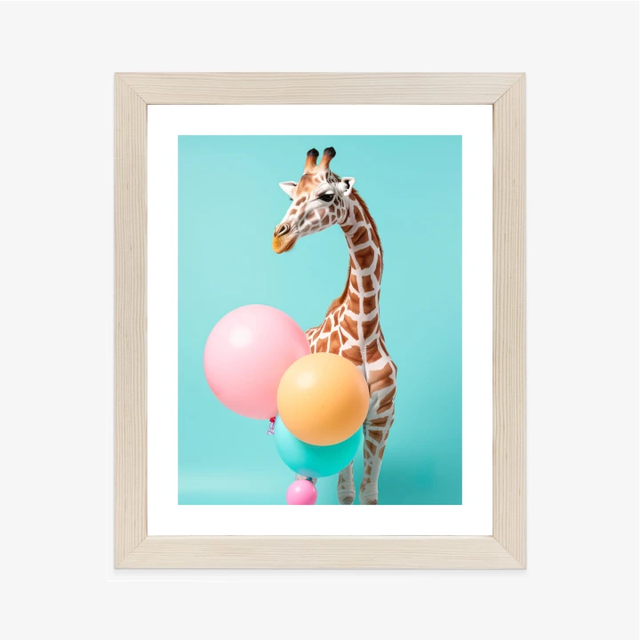 Plakat Żyrafa Z Balonami