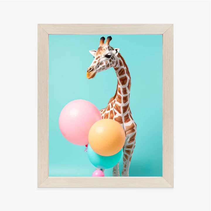 Plakat Żyrafa Z Balonami