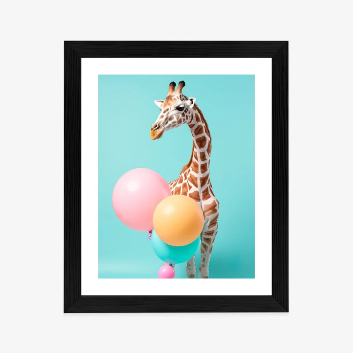 Plakat Żyrafa Z Balonami