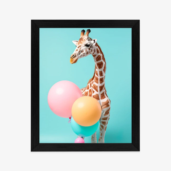 Plakat Żyrafa Z Balonami