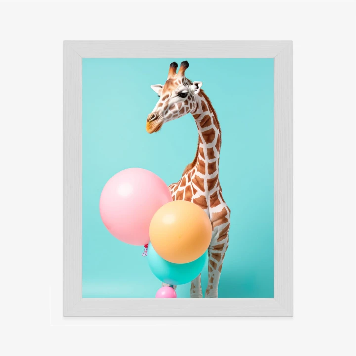 Plakat Żyrafa Z Balonami