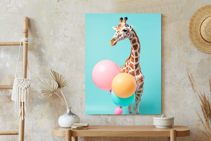 Plakat Żyrafa Z Balonami