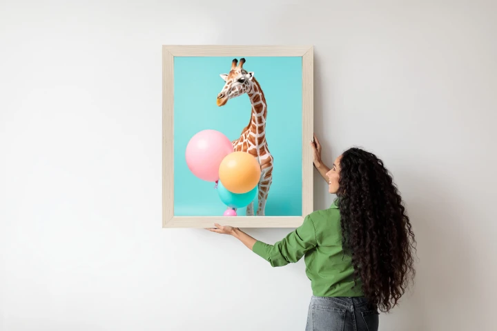 Plakat Żyrafa Z Balonami