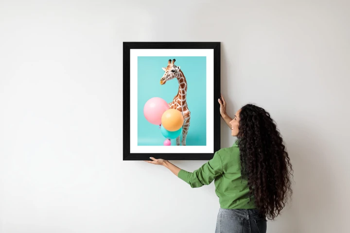 Plakat Żyrafa Z Balonami