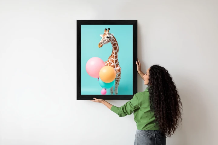 Plakat Żyrafa Z Balonami