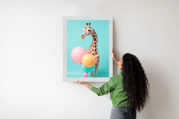 Plakat Żyrafa Z Balonami