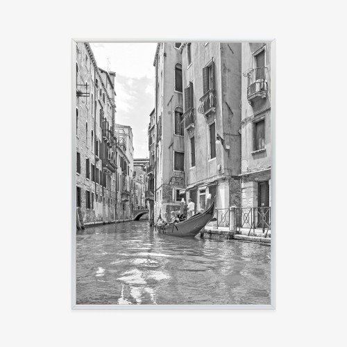 Plakat Gondole W Wenecji Czarno Biały Widok