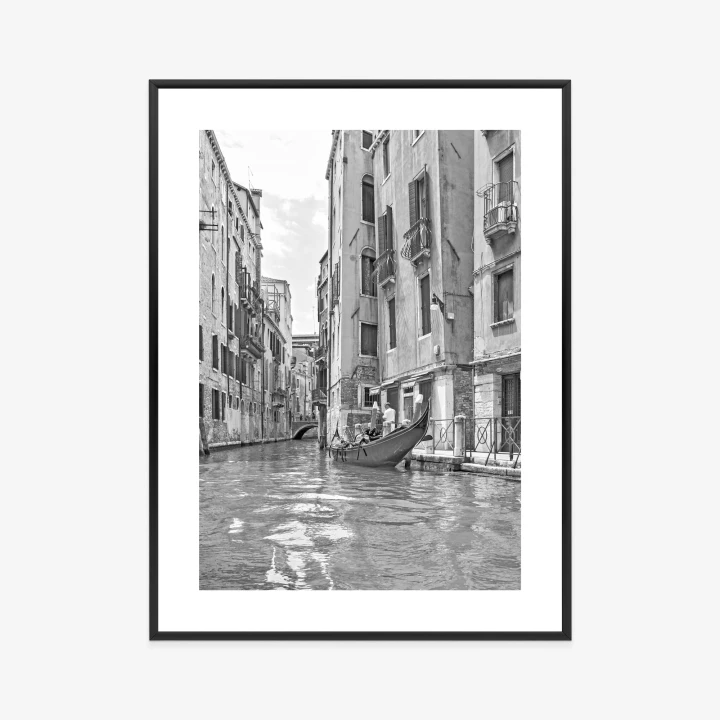 Plakat Gondole W Wenecji Czarno Biały Widok