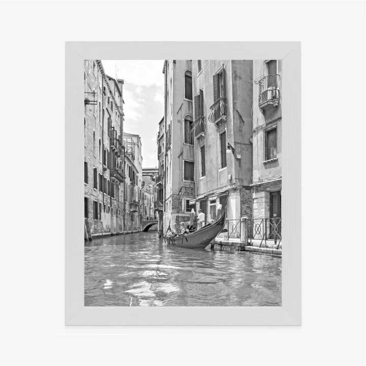 Plakat Gondole W Wenecji Czarno Biały Widok