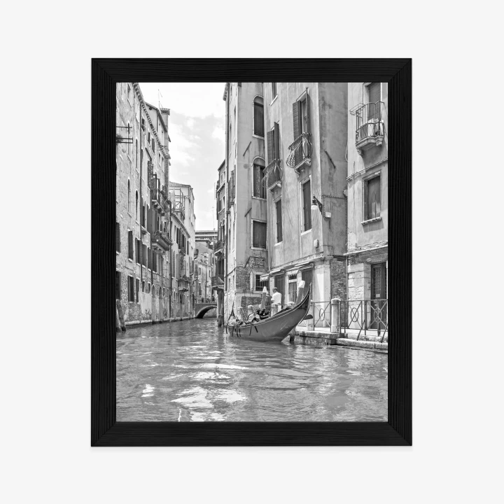 Plakat Gondole W Wenecji Czarno Biały Widok
