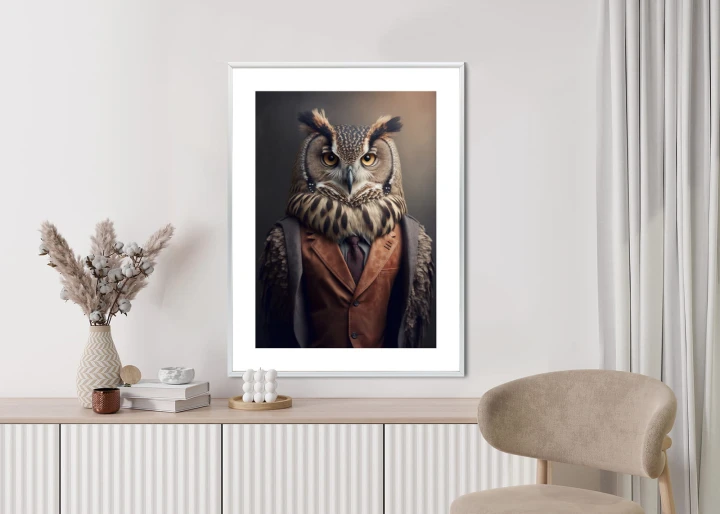 Plakat Portret Sowy W Ubraniu Historycznym