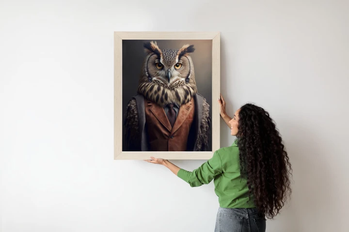 Plakat Portret Sowy W Ubraniu Historycznym