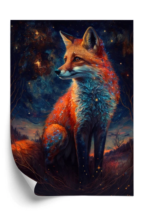 Plakat Magiczny Lis Na Ilustracji