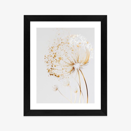 Plakat Złoty Dmuchawiec Na Jasnym Tle Abstrakcja