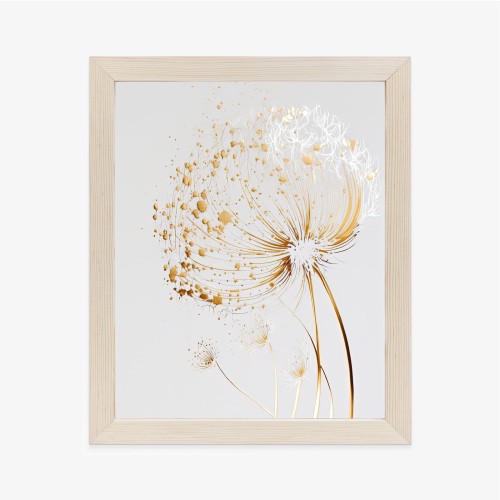 Plakat Złoty Dmuchawiec Na Jasnym Tle Abstrakcja