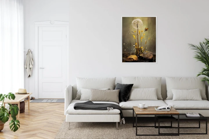 Plakat Mniszek Lekarski I Krople Rosy