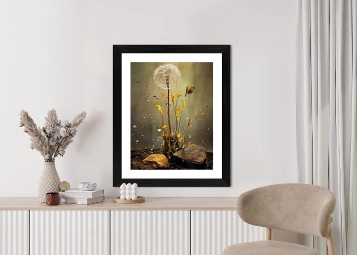 Plakat Mniszek Lekarski I Krople Rosy