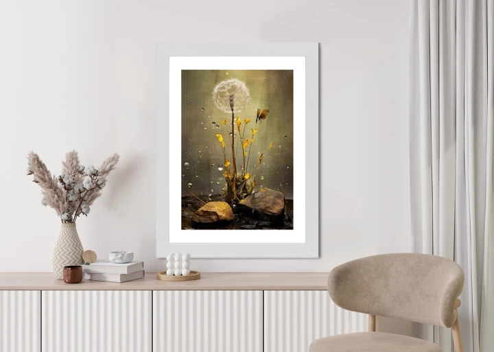 Plakat Mniszek Lekarski I Krople Rosy