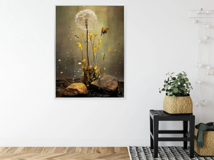 Plakat Mniszek Lekarski I Krople Rosy