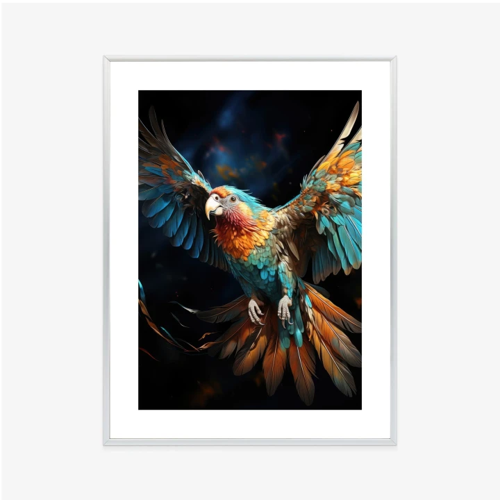 Plakat Kolorowa Papuga Z Rozpostartymi Skrzydłami