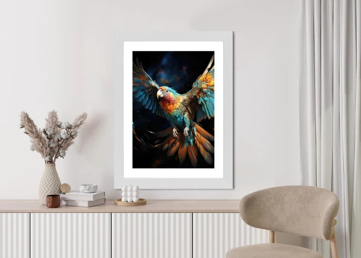 Plakat Kolorowa Papuga Z Rozpostartymi Skrzydłami