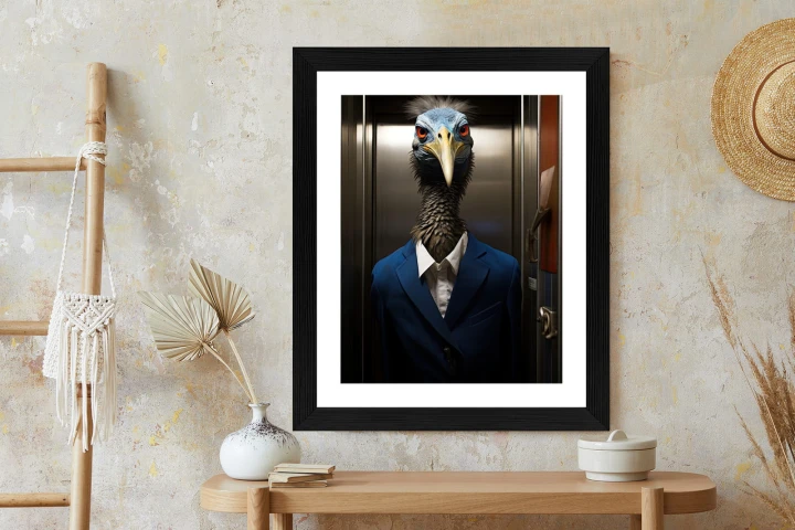 Plakat Ptak Z Dziobem W Marynarce I Koszuli