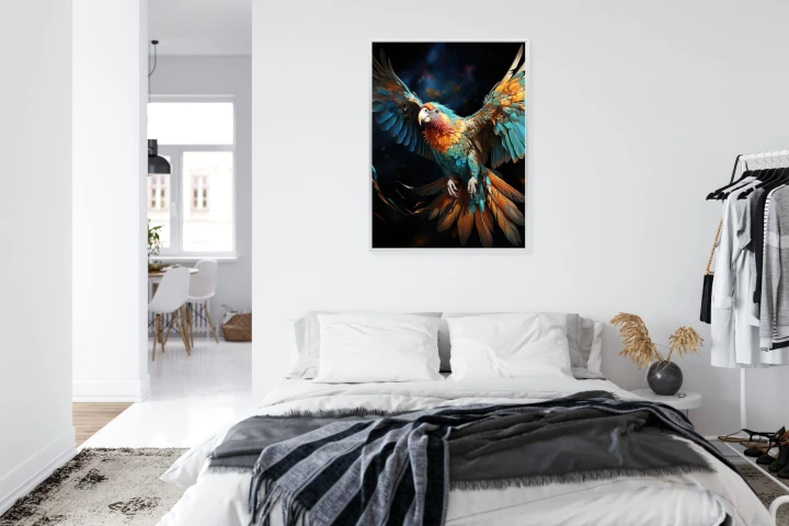 Plakat Kolorowa Papuga Z Rozpostartymi Skrzydłami