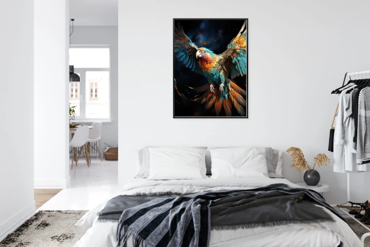 Plakat Kolorowa Papuga Z Rozpostartymi Skrzydłami