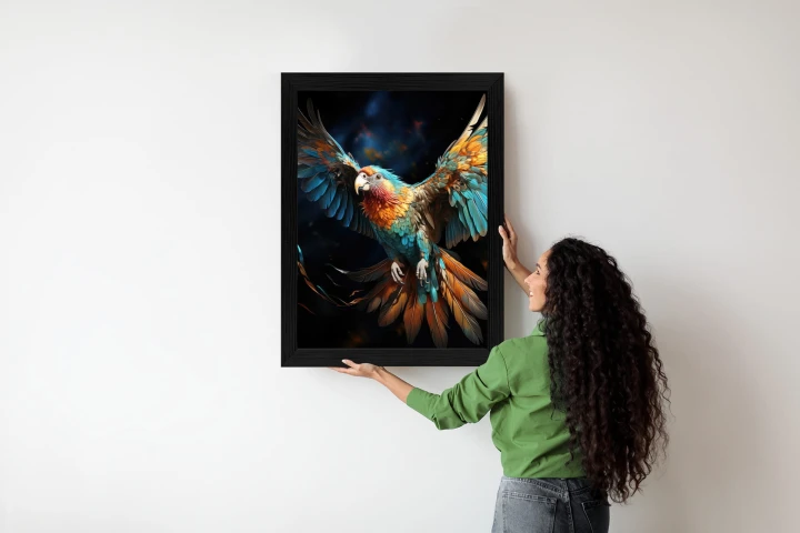 Plakat Kolorowa Papuga Z Rozpostartymi Skrzydłami