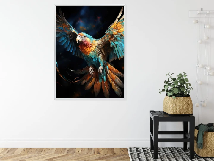Plakat Kolorowa Papuga Z Rozpostartymi Skrzydłami