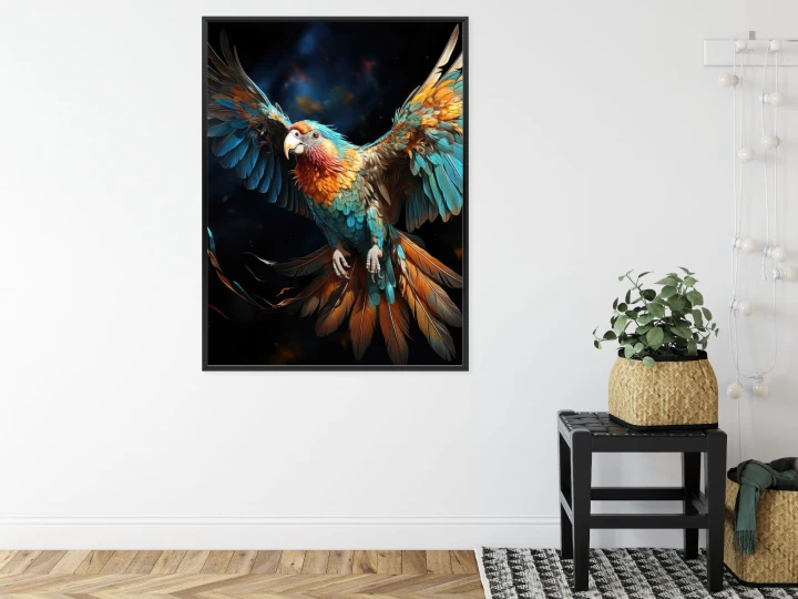Plakat Kolorowa Papuga Z Rozpostartymi Skrzydłami