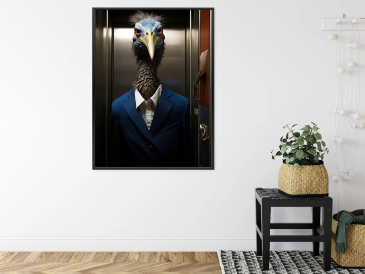 Plakat Ptak Z Dziobem W Marynarce I Koszuli