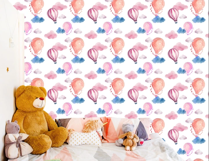 Tapeta Balony Na Tle Kolorowych Chmur