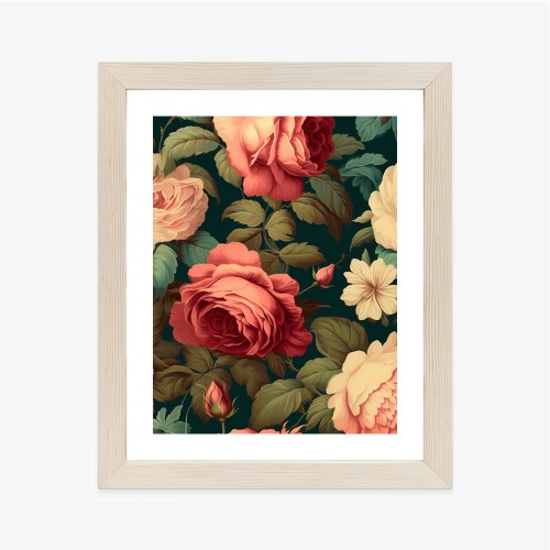 Plakat Romantyczne Róże I Zielone Liście