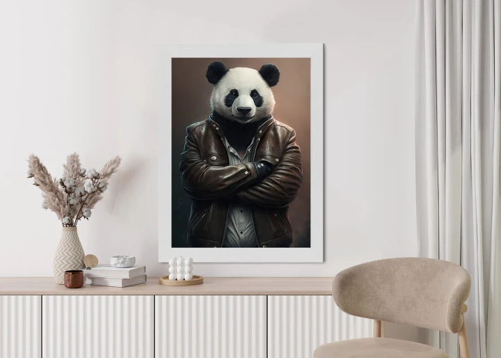 Plakat Niedźwiedź Panda W Kurtce