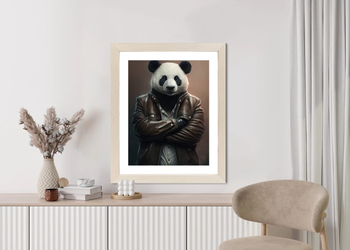 Plakat Niedźwiedź Panda W Kurtce