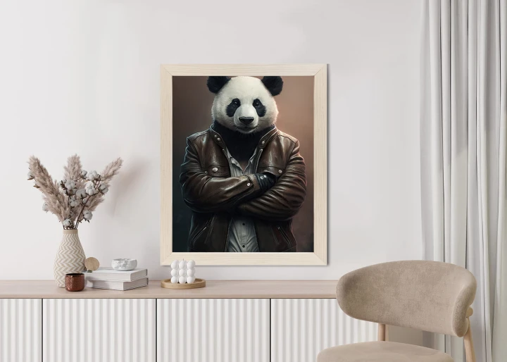 Plakat Niedźwiedź Panda W Kurtce