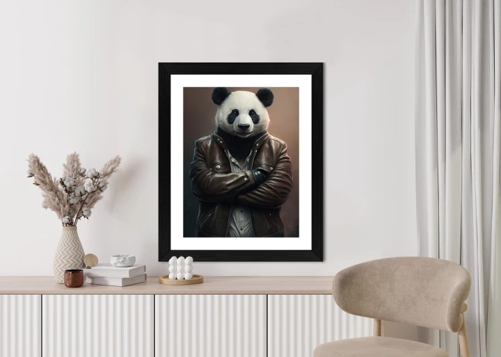 Plakat Niedźwiedź Panda W Kurtce