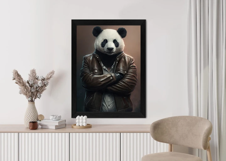 Plakat Niedźwiedź Panda W Kurtce